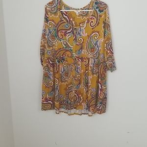 Plus size 1X yellow terra and sky blouse